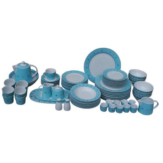 Groot Compleet Blauw Wit Servies Van L. Dake En Zn. 1