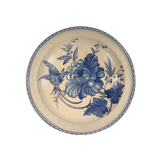 Oude Schaal Keramiek Vogel Bloemen – Rozenthal 1
