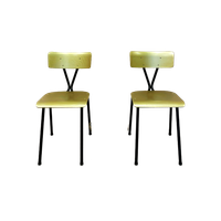 Set Vintage Gouden Stapelbare Schoolstoelen - 2 Stuks