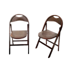 Thonet B751 (Set) - Folding Chair - Art Deco - Crocodile - Aligator Pattern (Fully Original Rare) thumbnail 1