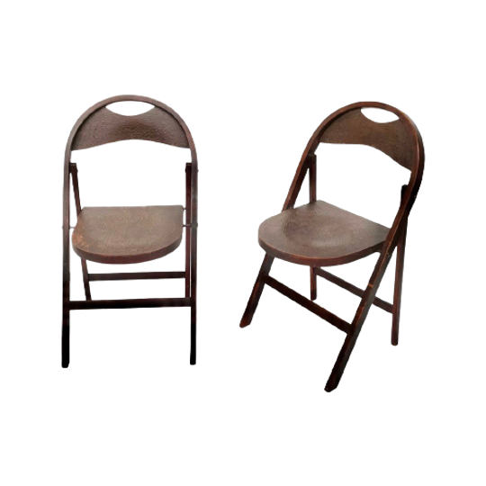 Thonet B751 (Set) - Folding Chair - Art Deco - Crocodile - Aligator Pattern (Fully Original Rare) 1