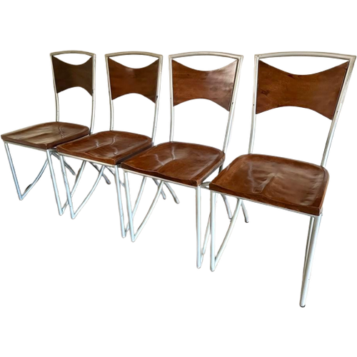 4 Vintage Design Eetkamerstoelen, Setprijs