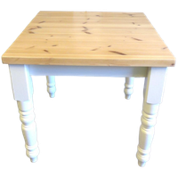 Prachtige Witte Landelijke Vierkante Keuken Tafel