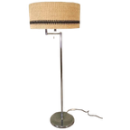 Vintage Slz Zürich Swiss Chroom En Riet Vloerlamp thumbnail 1