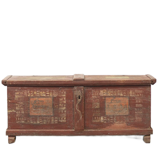 Antieke Beschilderde Bruidskist 1854 1