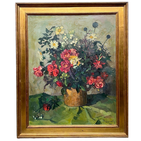 Leo Pringels (1901-1992) “stilleven Met Bloemen”. 1