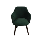 MADE.com Restvoorraad Lule Armleunstoel Draaibaar Fluweel Notenhout Groen thumbnail 1