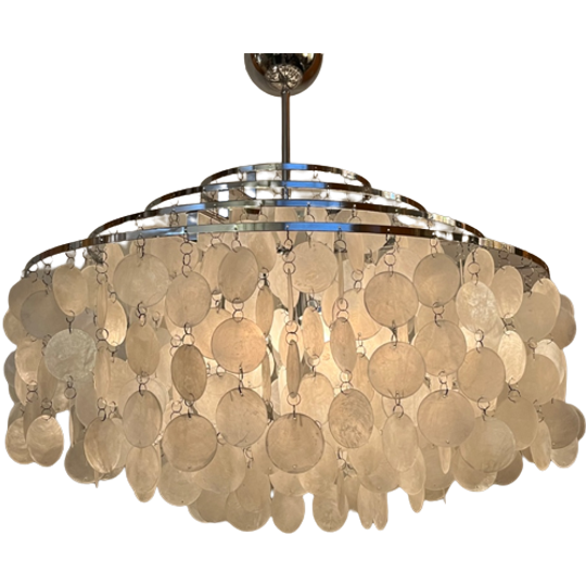 Xxl Capiz Schelpen Hanglamp Opaline Parelmoer Kroonluchter 1