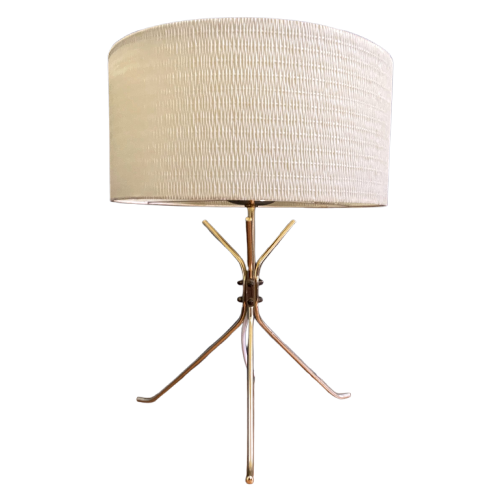 Brass Table Lamp With Round Shade 1960S