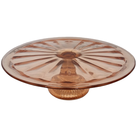 Roze Art Deco Taartschaal Op Voet 1
