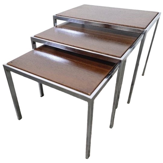 Set Van 3 Vintage Nesting Tables /bijzettafeltjes Pastoe 1