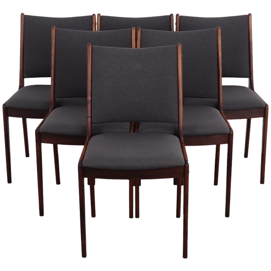 Set Of Six Rosewood Chairs, Danish Design, 1960s, Designer: Johannes Andersen 1