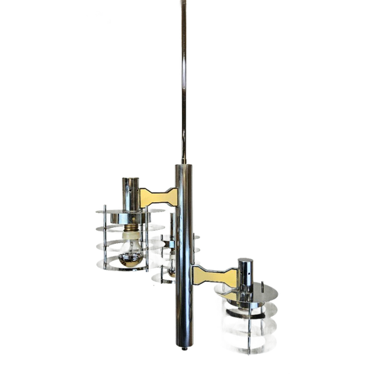 Vintage / Space Age Itiliaanse Kroonluchter Gaetano Sciolari / Hanglamp /vintage Design Chandelier 1