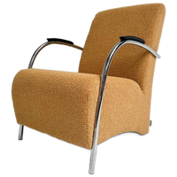 Opnieuw Gestoffeerde Woood Halifax Fauteuil In Teddystof