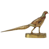 Antiek Beeldje Fazant Sculptuur Verguld Brons 19De Eeuw