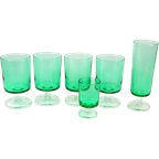 Set Groene Vintage Glaasjes – France thumbnail 1