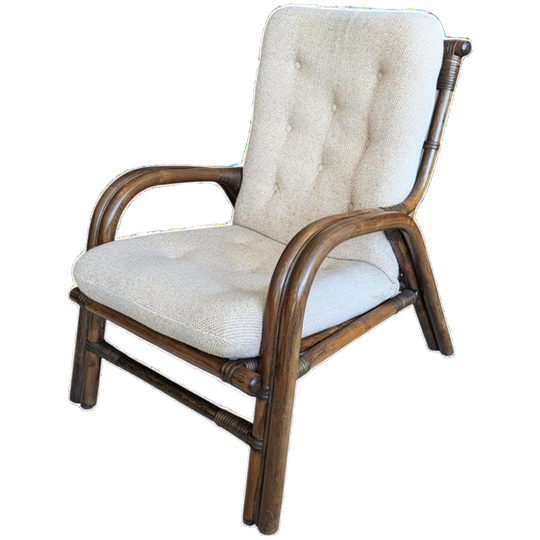 Vintage, Retro Fauteuil Van Manou, Rotan. Jaren '70 1