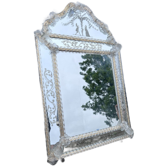 Veneziaanse Murano Glas Spiegel, Romeo En Juliet Gaiardino Dell'amore 1