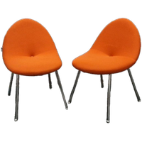 Artifort Set Van 2 Cocon Fauteuils Oranje Fauteuil Stoel