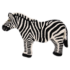 Vloerkleed Zebra 60X90 Cm Zwart Wit Wol - Clayre En Eef - Dieren Tapijt thumbnail 1