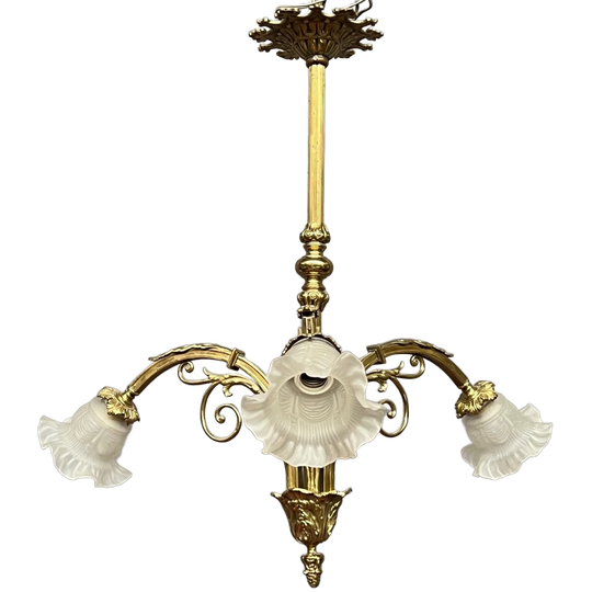 Kroonluchter In Louis Xv-stijl. Massief Verguld Brons. 1
