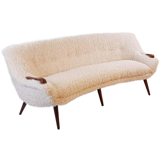 Vintage Half Ronde Bank - Doodle Stof | Vintage Unieke Bank 1