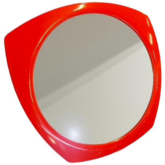 Vintage Oranje Spiegel / Wandspiegel Jaren 70 Pola 1