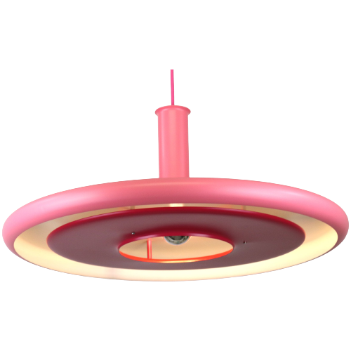 Geweldige Fog & Morup Xl 60 Cm Hanglamp - Model Optima In Roze Kleur - Ontworpen Door Hans Due -