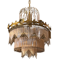 Italiaanse Opaliserende Hollywood Vintage Regency Hanglamp