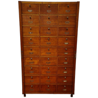 Vintage Houten Notariskast Kleppenkast Apothekerskast