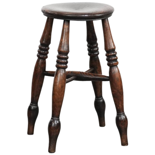 Tijdloos Antiek Engels Windsor Krukje Uit De 18e Eeuw Met Een Geweldig Patina 1