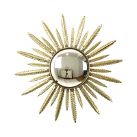 Mid Century Verkoperd Metalen Zonnespiegel Deknudt Convex 55Cm