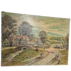Vintage C’est La Vie Schilderij Dorpsaanzicht thumbnail 1