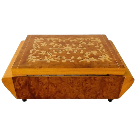 Vintage Sieradendoosje Thuya Burl Ingelegd Hout 1