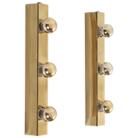 Set Van 2 Messing Spiegellampen, Hoekig Model 3 Lichtpunten 70288, 70330