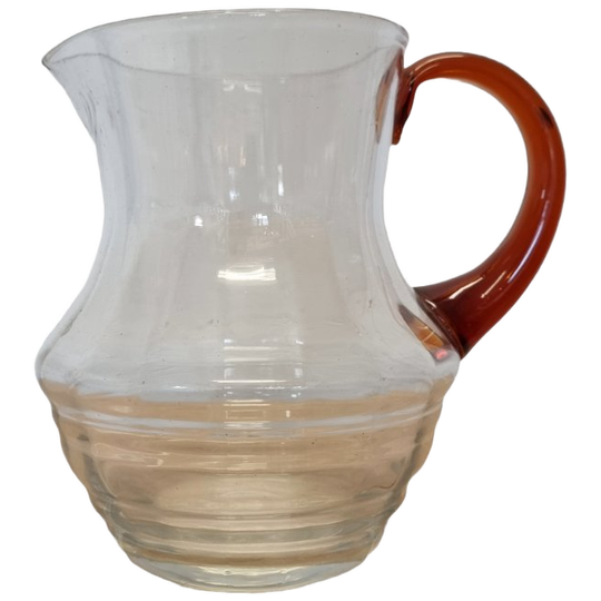 Vintage Design Waterkaraf Met Amberglas 1