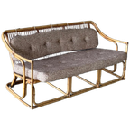 Mid Century Boho Bamboe 3-zits Bank / Sofa thumbnail 1