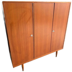 Vintage Deens Design Teak Kledingkast Driedeurs Jaren 60 thumbnail 1