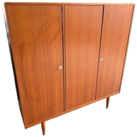 Vintage Deens Design Teak Kledingkast Driedeurs Jaren 60