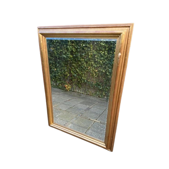 Vintage Xxl Spiegel Goud Met Facet Geslepen Glas 93x131cm 1