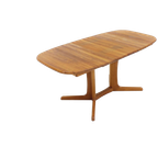 Vintage Deense Ovalen Uitschuifbare Eettafel  Dyrlund Massief Teak thumbnail 1