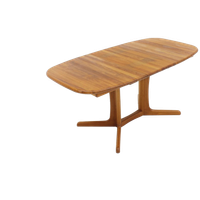 Vintage Deense Ovalen Uitschuifbare Eettafel  Dyrlund Massief Teak