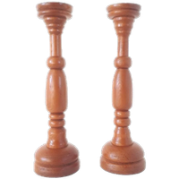 * 2 Vintage Kandelaar Oude Houten Kandelaars