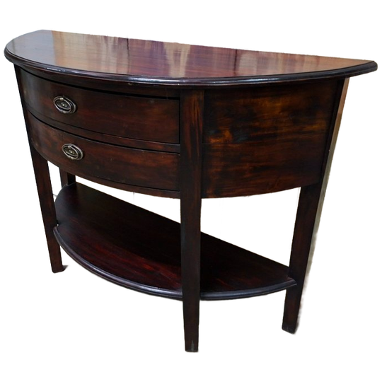 Klassieke Halfronde Sidetable, Wandconsole, Haltafel Afm.111x40cm En 70cm Hoog. 1