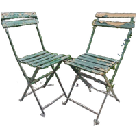 5 Vintage Antieken Franse Bistro Tuinstoelen Tuinstoel
