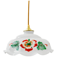 Artdeco Hanglamp Wit Opaline Bloem 1930’s