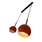 Vintage Oranje Eye Ball Luster / Hanglamp Met 2 Lichtpunten thumbnail 1