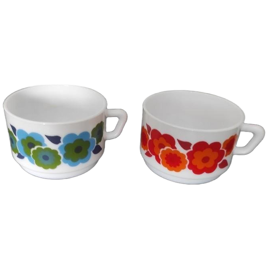 Vintage Kommen Koppen Arcopal Lotus 2x 1