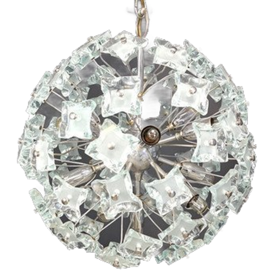 Mid Century Glass Sputnik Chandelier, 1970s 1