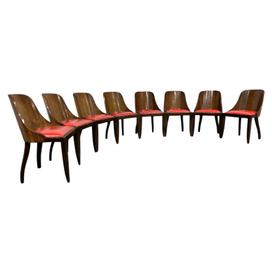 8 X De Coene Frères Chairs By Kortrijkse Kunstwerkstede Art Deco 1930s 1